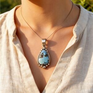 Golden Hills Turquoise Sterling Silver Pendant